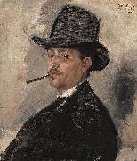 Wilhelm Leibl Portrait of Carl Schuch oil painting